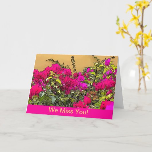 Hot Pink Blume - Curacao Karte (Gelbe Blume)
