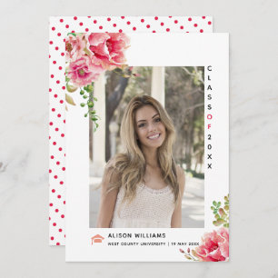 Hot-Pink-Blume-Klasse des Fotos 2025 Abschluss Ankündigung