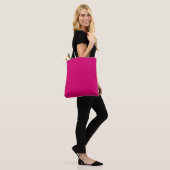 Hot Pink Blume Muster Totbeutel Tasche (Am Model)