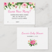 Hot-Pink-Blume schätzen wie viele Baby-Dusche-Spie Visitenkarte (Vorne/Hinten)