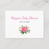 Hot-Pink-Blume schätzen, wie viele Brautparty-Spie Visitenkarte (Rückseite)