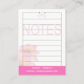 Hot-Pink-Blume - Visitenkarte (Rückseite)