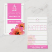Hot-Pink-Blume - Visitenkarte (Vorne/Hinten)