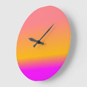 Hot Pink Blush Orange Yellow ombre Gradient Große Wanduhr (Winkel)