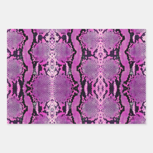 Hot Pink Boa Constrictor Snakeskin Geschenkpapier Set (Vorderseite)