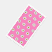 Hot Pink Bohemisch Daisy Pattern Serviette (Ecke)