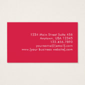 Hot Pink Boho Modern Minimalist Business Card (Rückseite)