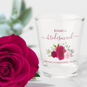 Hot Pink Boho Rose Elegante Hochzeit mit Bridesmai Schnapsglas