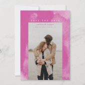 Hot Pink Boho Wasserfarbe Save the Date (Vorderseite)