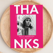 Hot Pink | Bold Foto Abschluss Vielen Dank Postkarte