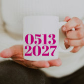 Hot Pink Bold Wedding Date Verlobung Geschenke Kaffeetasse