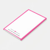 Hot Pink Border & Heath mit Liebe von Name Post-it Klebezettel (angewinkelt)