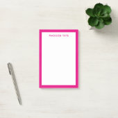 Hot Pink Border Modern Monogram Beruflich Post-it Klebezettel (Büro)