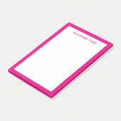 Hot Pink Border Modern Monogram Beruflich Post-it Klebezettel (angewinkelt)