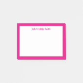 Hot Pink Border Modern Monogram Beruflich Post-it Klebezettel (Vorderseite)