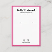 HOT PINK BORDER OARRING DISPLAY LOGO SOCIAL ICONS VISITENKARTE (Vorderseite)