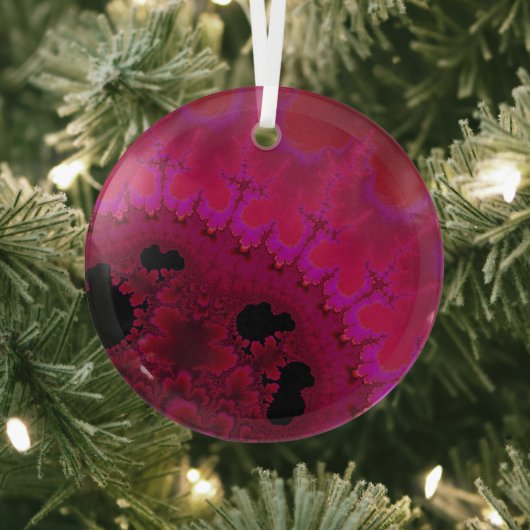 Hot Pink Brain Waves Fraktal Abstrakt Suncatcher Ornament Aus Glas (InSitu)