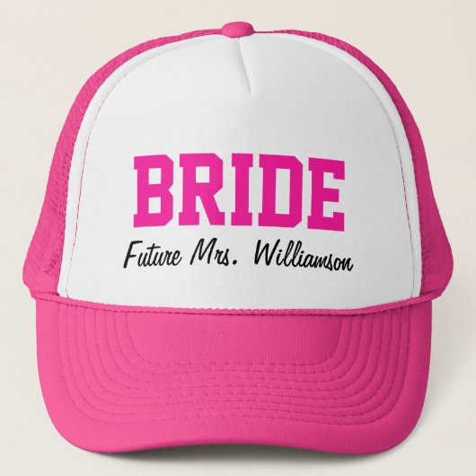Hot Pink Bride Hat Truckerkappe (Vorderseite)