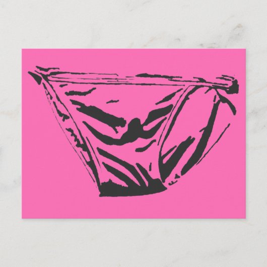 Hot Pink Briefs Postkarte (Vorderseite)