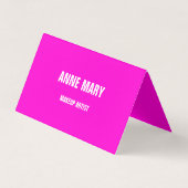 Hot Pink Bright farbenfrohe Hochzeit Niedlich Chic Visitenkarten (Vorderseite)