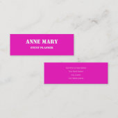 Hot Pink Bright farbenfrohe Hochzeitsplaner Mini Visitenkarte (Vorne/Hinten)