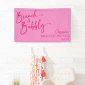 Hot Pink Brunch und Bubbly Birthday Brunch Party Banner (Insitu)