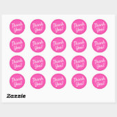 Hot Pink Bubblegum Kalligraphie Script Vielen Dank Runder Aufkleber (Blatt)
