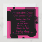 Hot Pink Bubbles Hot Pink Junggeselinnen-Abschied Einladung (Rückseite)