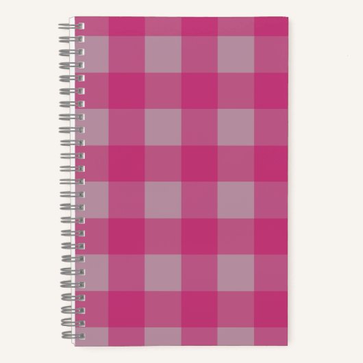 Hot Pink Buffalo Kariert Spiral Notebook - 80 Seit Notizblock (Vorderseite)