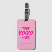 Hot Pink Business Logo Site Gepäckanhänger (Vorderseite Vertikal)