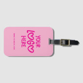 Hot Pink Business Logo Site Gepäckanhänger (Vorderseite (Horizontal))