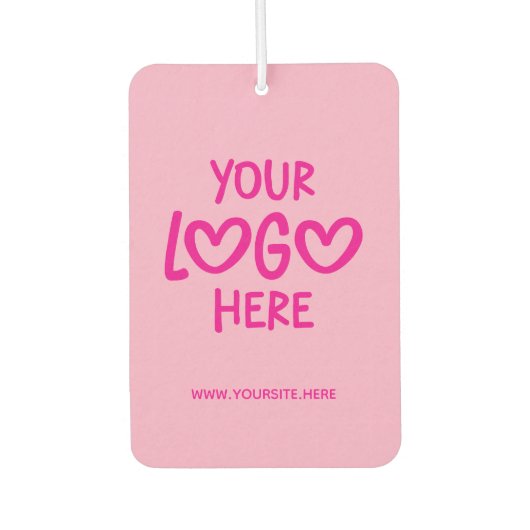 Hot Pink Business Logo Site Photo Autolufterfrischer (Vorderseite)