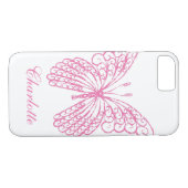 Hot Pink Butterfly iPhone 7 Fall Case-Mate iPhone Hülle (Rückseite (Horizontal))