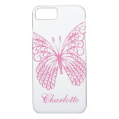 Hot Pink Butterfly iPhone 7 Fall Case-Mate iPhone Hülle (Rückseite)