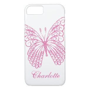 Hot Pink Butterfly iPhone 7 Fall Case-Mate iPhone Hülle