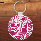 Hot Pink Cabbage Print Schlüsselanhänger (Vorderseite)