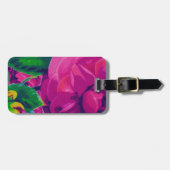 Hot Pink Cabbage Rose Gepäckanhänger (Vorderseite horizontal)