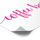 Hot Pink Calligraphy | Bubblegum Coffee Bar Sign Poster (Ecke)
