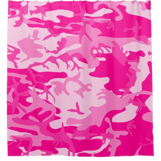 hot pink camo camouflage duschvorhang (Vorderseite)