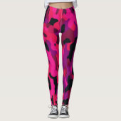 Hot Pink Camo Leggings - Unique Camo Pattern (Vorderseite)