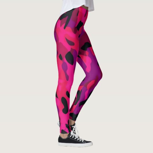 Hot Pink Camo Leggings - Unique Camo Pattern (Rechts)
