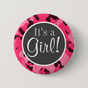 Hot Pink Camouflage; Camouflage Button