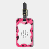 Hot Pink Camouflage; Camouflage Gepäckanhänger (Vorderseite vertikal)