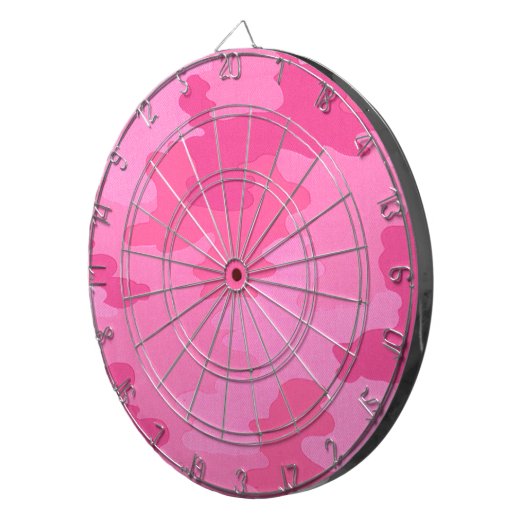 Hot Pink Camouflage Dart Board Dartscheibe (Vorderseite rechts)