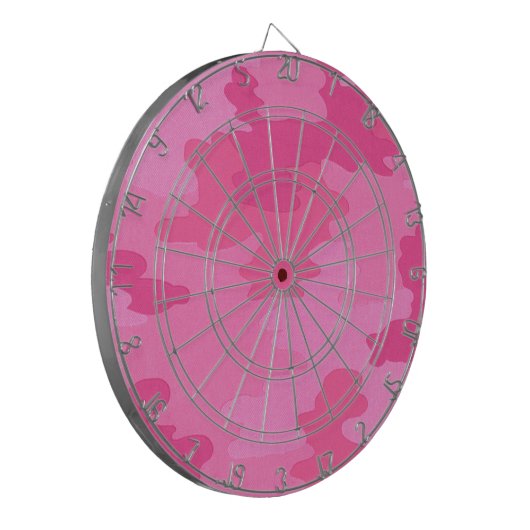 Hot Pink Camouflage Dart Board Dartscheibe (Vorderseite Links)