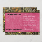 Hot Pink Camouflage Foto Geburtstag Einladung - lu (Vorne/Hinten)