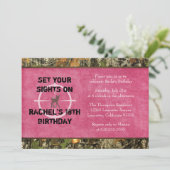 Hot Pink Camouflage Foto Geburtstag Einladung - lu (Stehend Vorderseite)