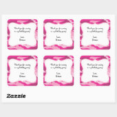 Hot Pink Camouflage Geburtstagspartei Gefallen Eti Quadratischer Aufkleber (Blatt)