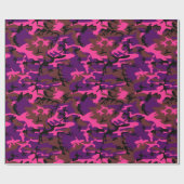 Hot Pink-Camouflage Geschenkpapier (Flach)