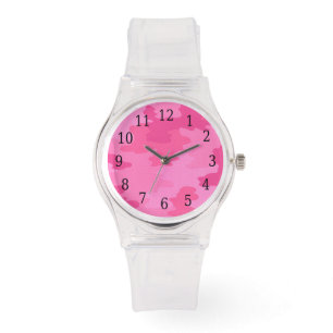 Hot Pink Camouflage Watch Armbanduhr